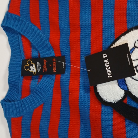 Disney x Forever 21 Donald Duck Striped Crew Neck Sweater - Picture 3 of 4